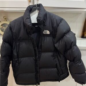 The North Face black Insulated Jacket stitched logo